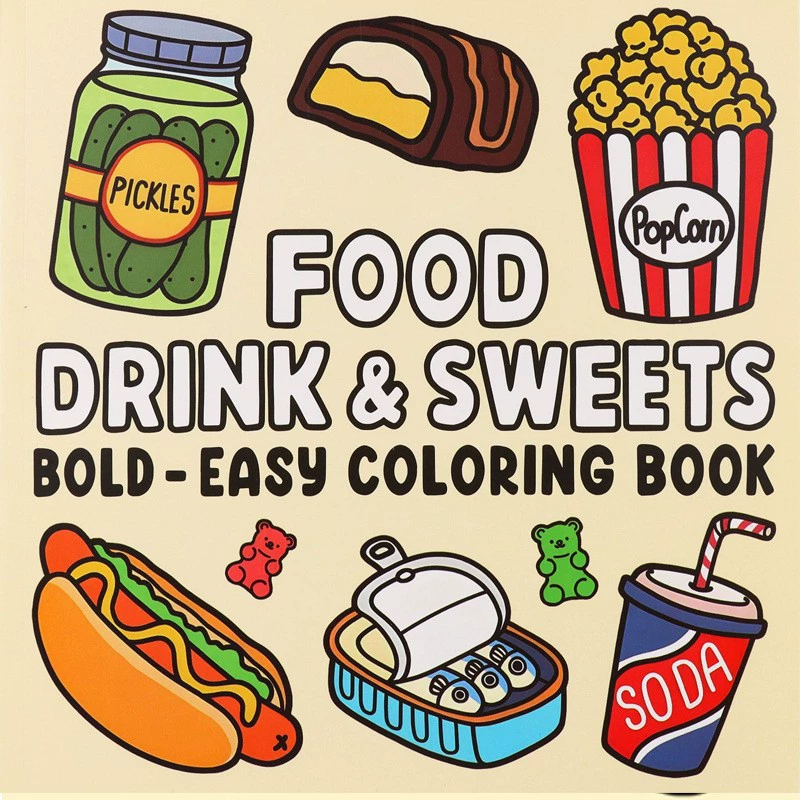 Food And Snacks Coloring Book Bold And Easy - Livre de coloriage pour adultes et