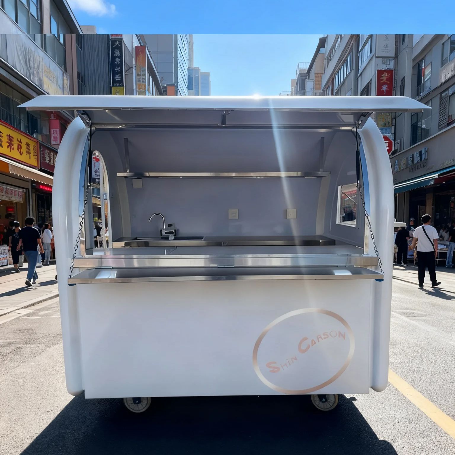 Food Snacks Business - Remorque de nourriture extérieure, chariot de
