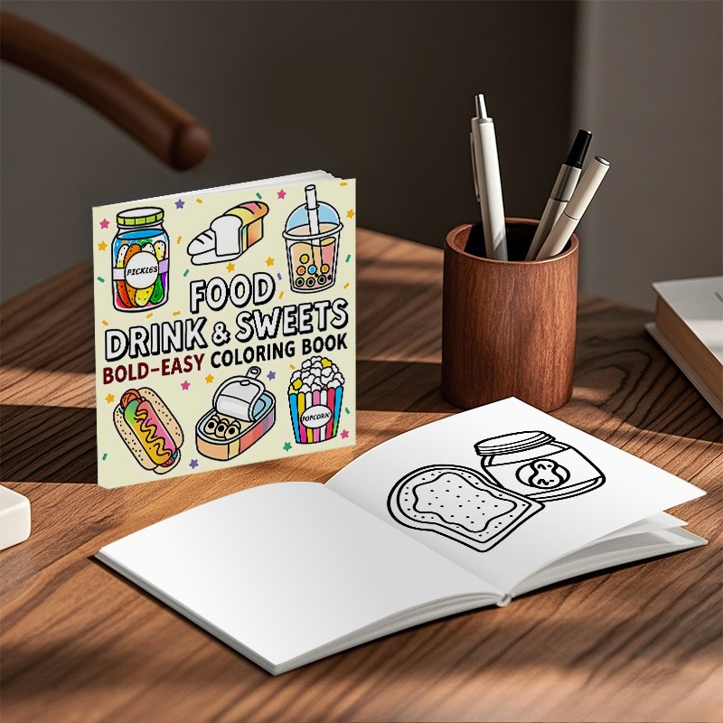 Livre de coloriage et de dessi - Food And Snacks Coloring Book Bold And Easy avis et prix