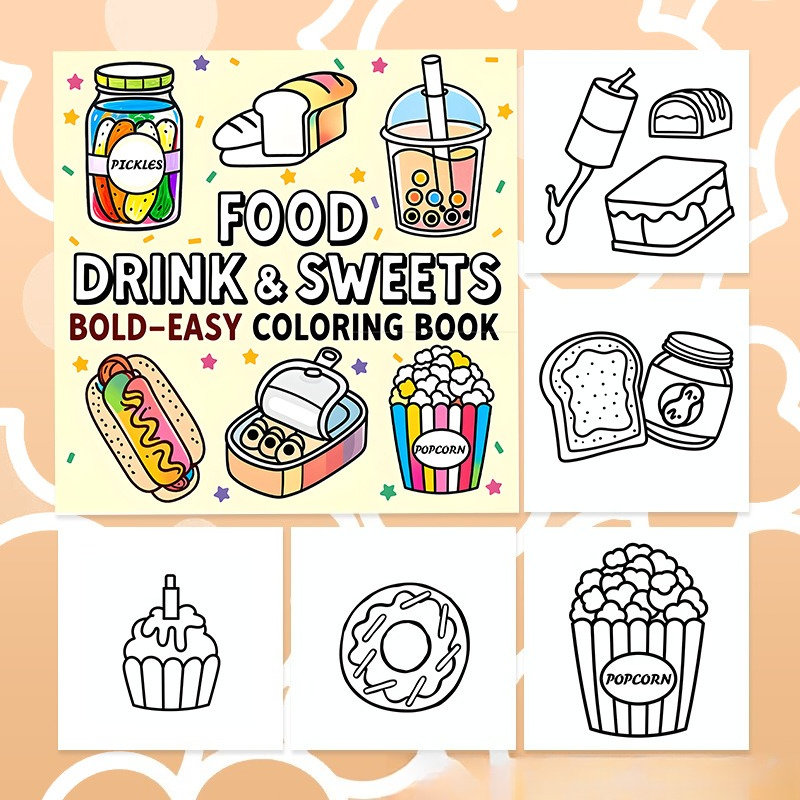 Livre de coloriage et de dessi - Food And Snacks Coloring Book Bold And Easy avis et prix