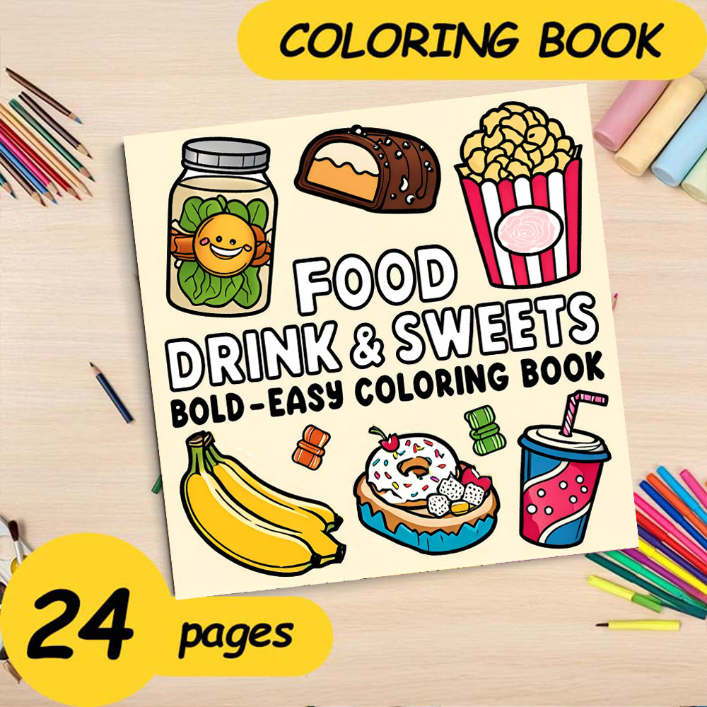 FOOD DRINK & SWEETS Livre de c - Food And Snacks Coloring Book Bold And Easy avis et prix