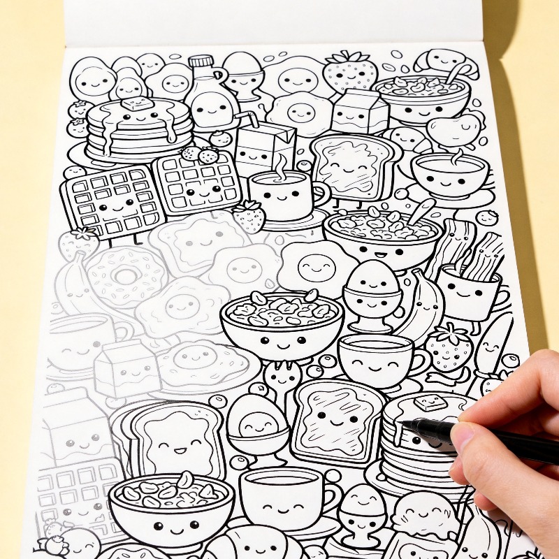 Livre de coloriage pour adulte - Food And Snacks Coloring Book Bold And Easy avis et prix
